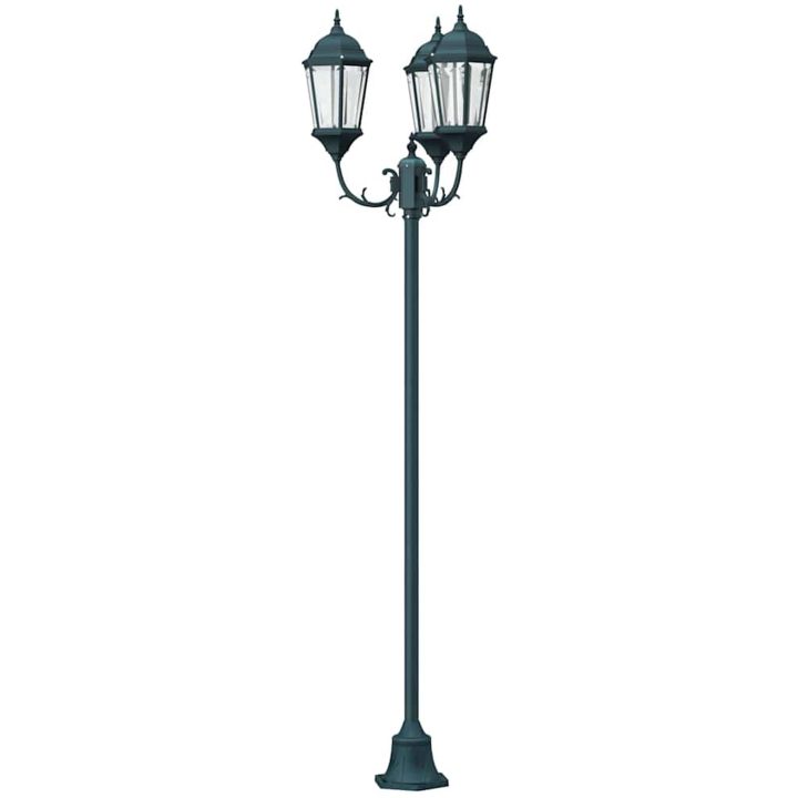 Trädgårdslampa Pelare 3-lampor E27 Grön 220 cm Aluminium vidaXL Large – bild 5