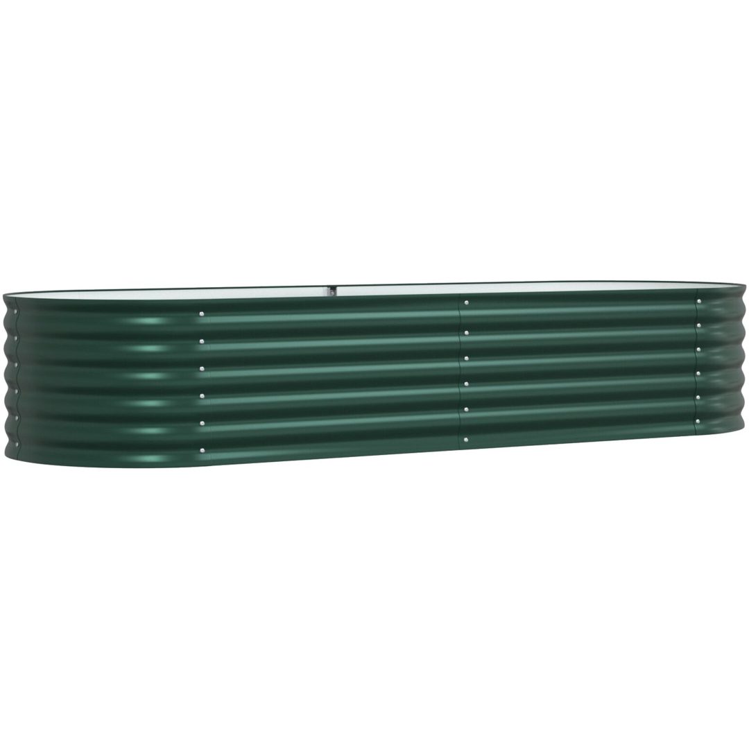 Trädgårdslyftbädd Grön Galvaniserat Stål vidaXL 240 x 80 x 44 cm – bild 2