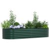 Trädgårdslyftbädd Grön Galvaniserat Stål vidaXL 240 x 80 x 44 cm – miniatyr 3