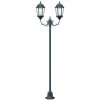 Trädgårdslyktstolpe 2-Lampa E27 Grön 220 cm Aluminium vidaXL Större – miniatyr 4