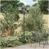 Trädgårdslyktstolpe 2-Lampa E27 Grön 220 cm Aluminium vidaXL Större – miniatyr 1