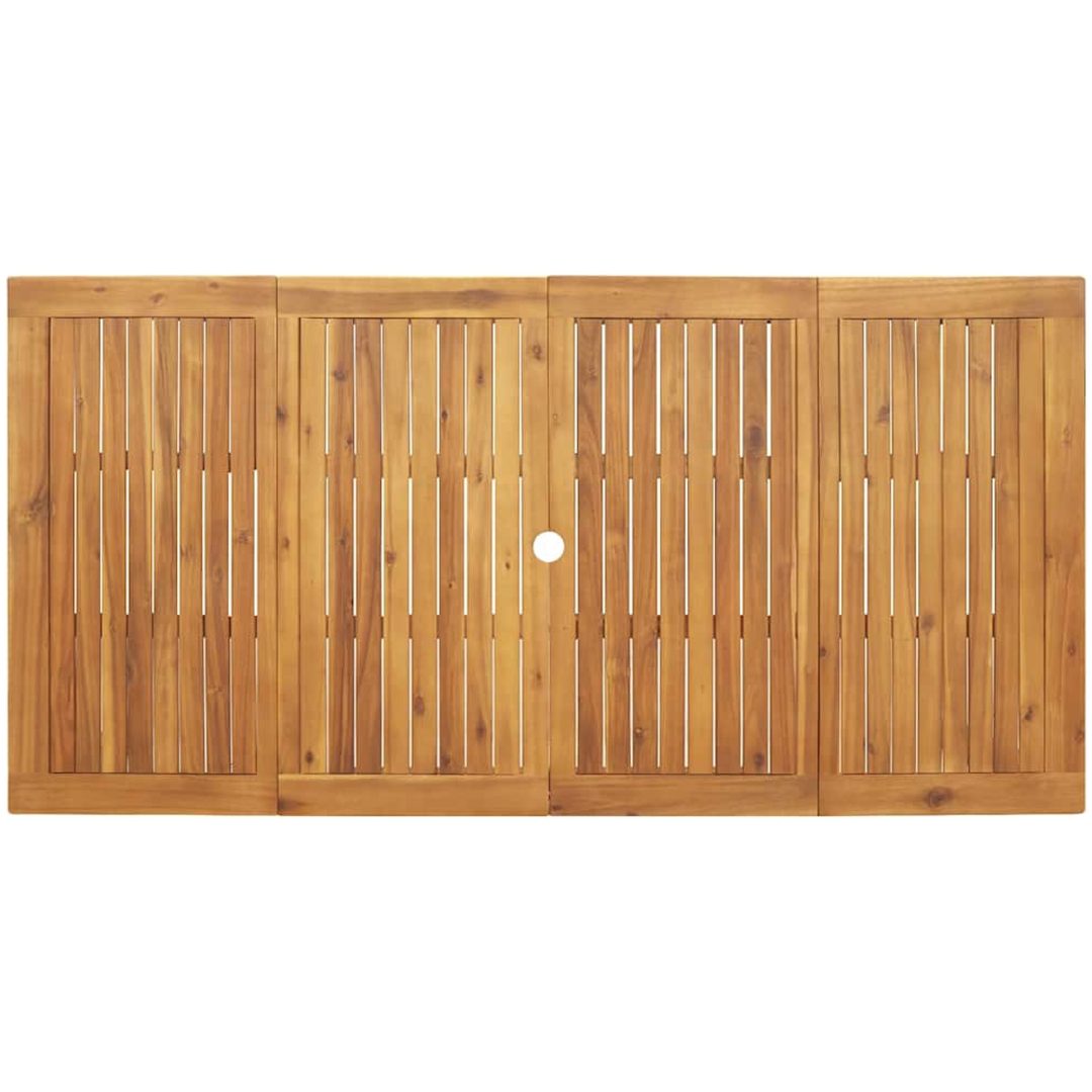 Trädgårdsmatbord 7 pcs Grå Trä & Metall vidaXL 180 x 90 x 75 cm – bild 8