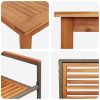 Trädgårdsmatbord 7 pcs Grå Trä & Metall vidaXL 180 x 90 x 75 cm – miniatyr 9