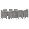 Trädgårdsmatbord 9 pcs Ljusgrå Plast vidaXL 200 x 100 x 73 cm – miniatyr 2