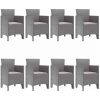 Trädgårdsmatbord 9 pcs Ljusgrå Plast vidaXL 200 x 100 x 73 cm – miniatyr 4
