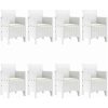 Trädgårdsmatbord 9 pcs Vit Poly Rattan, härdat glas vidaXL 200 x 100 x 73 cm – miniatyr 4