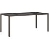Trädgårdsmatbord Brunt Poly Rattan vidaXL 190 x 90 x 75 cm – miniatyr 2