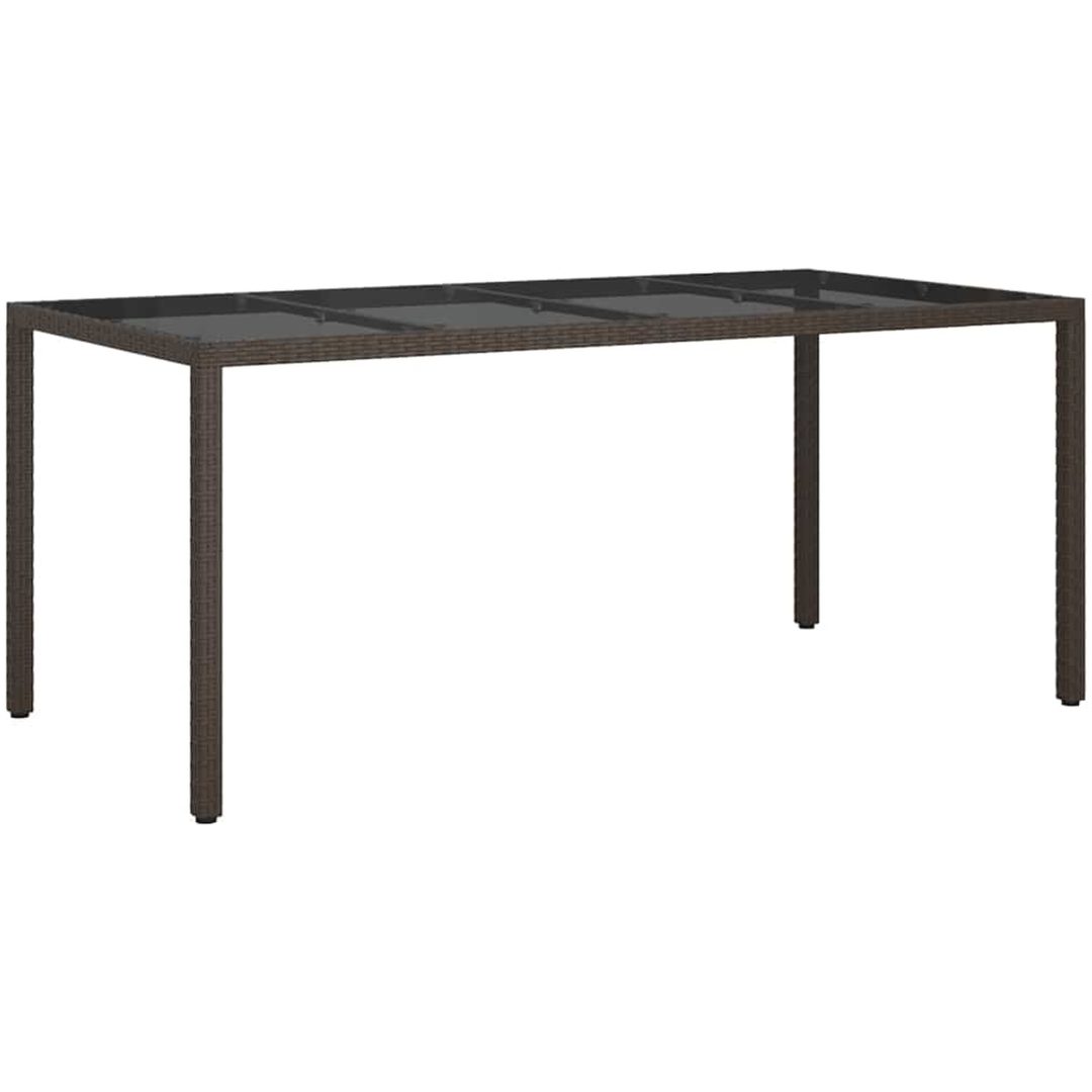 Trädgårdsmatbord Brunt Poly Rattan vidaXL 190 x 90 x 75 cm – bild 2