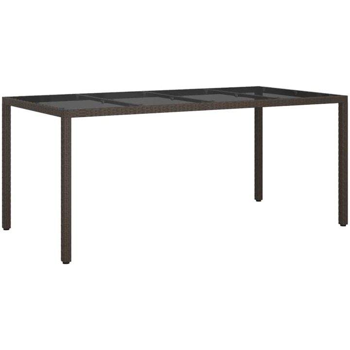 Trädgårdsmatbord Brunt Poly Rattan vidaXL 190 x 90 x 75 cm – bild 2