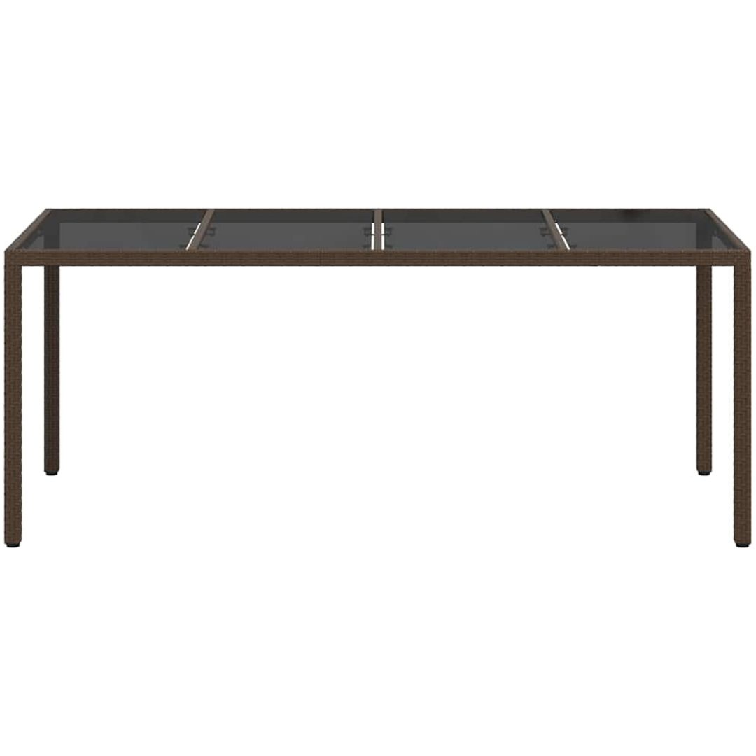 Trädgårdsmatbord Brunt Poly Rattan vidaXL 190 x 90 x 75 cm – bild 3