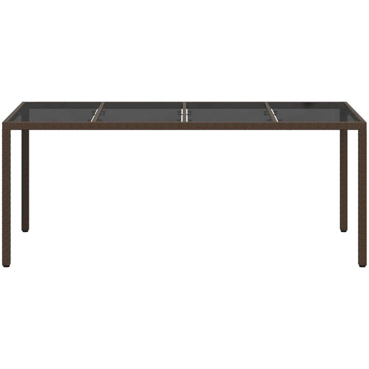 Trädgårdsmatbord Brunt Poly Rattan vidaXL 190 x 90 x 75 cm – bild 3