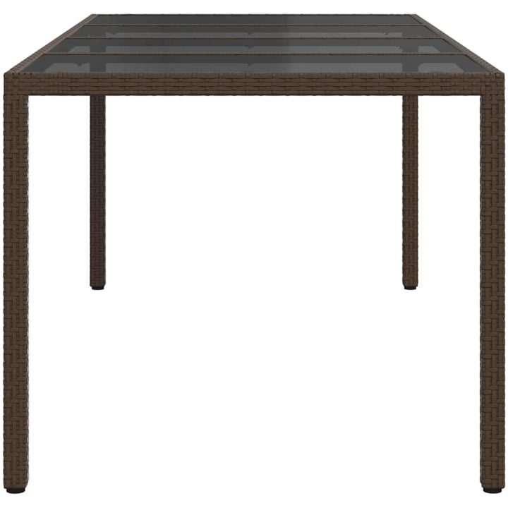 Trädgårdsmatbord Brunt Poly Rattan vidaXL 190 x 90 x 75 cm – bild 4