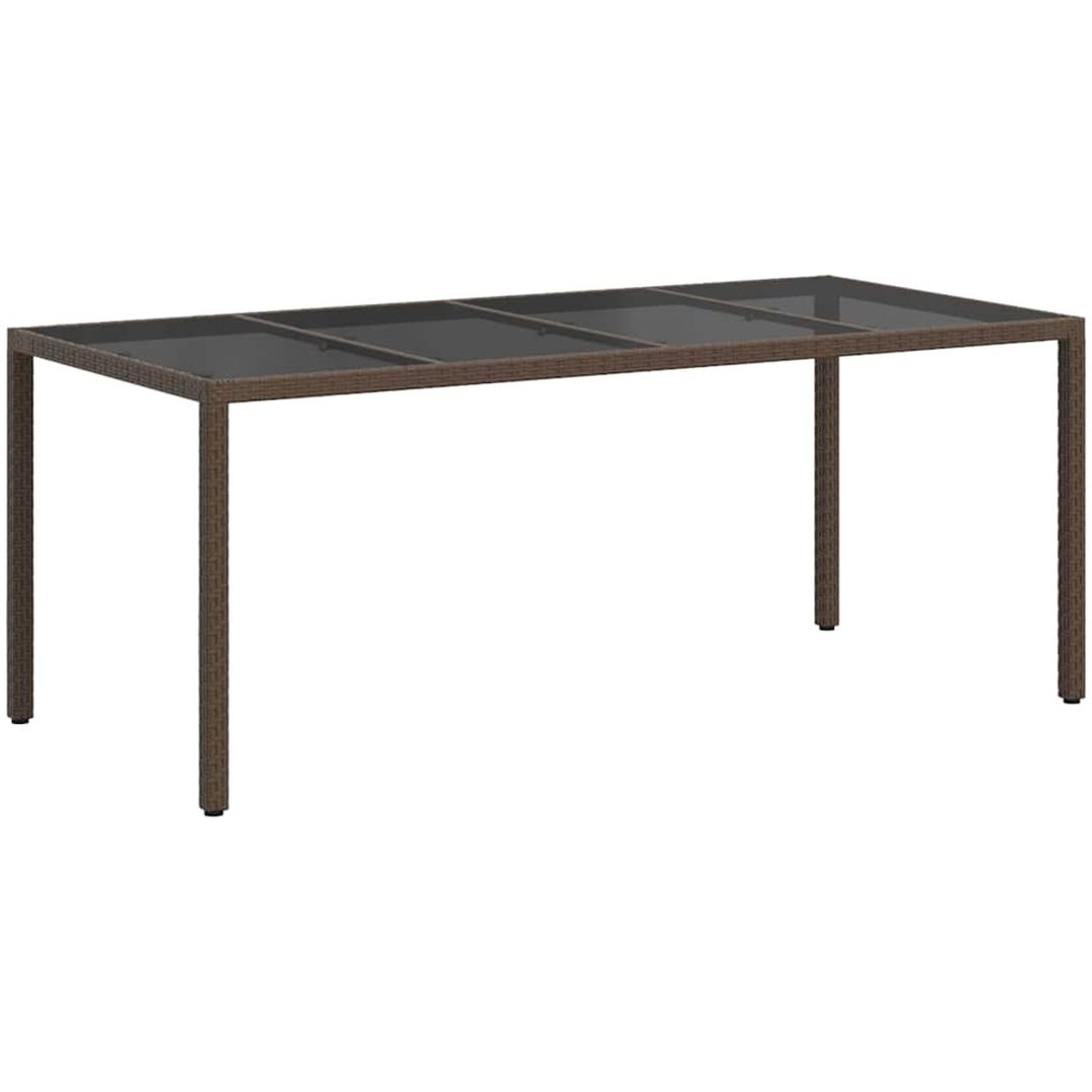 Trädgårdsmatbord Brunt Poly Rattan vidaXL 190 x 90 x 75 cm – bild 5