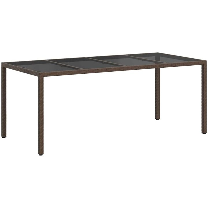 Trädgårdsmatbord Brunt Poly Rattan vidaXL 190 x 90 x 75 cm – bild 5