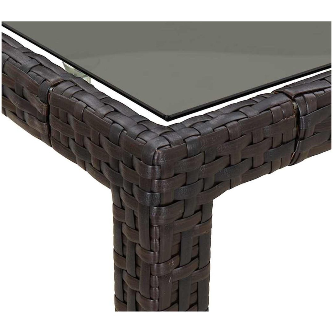 Trädgårdsmatbord Brunt Poly Rattan vidaXL 190 x 90 x 75 cm – bild 6