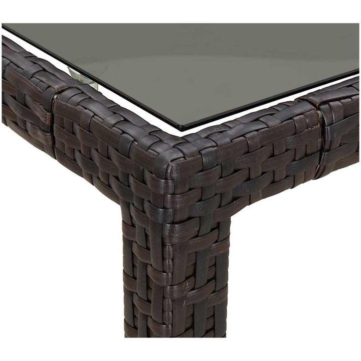 Trädgårdsmatbord Brunt Poly Rattan vidaXL 190 x 90 x 75 cm – bild 6