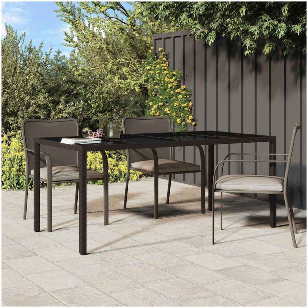 Trädgårdsmatbord Brunt Poly Rattan vidaXL 190 x 90 x 75 cm