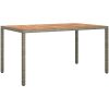 Trädgårdsmatbord Grå Konstrotting vidaXL 150 x 90 x 75 cm – miniatyr 2