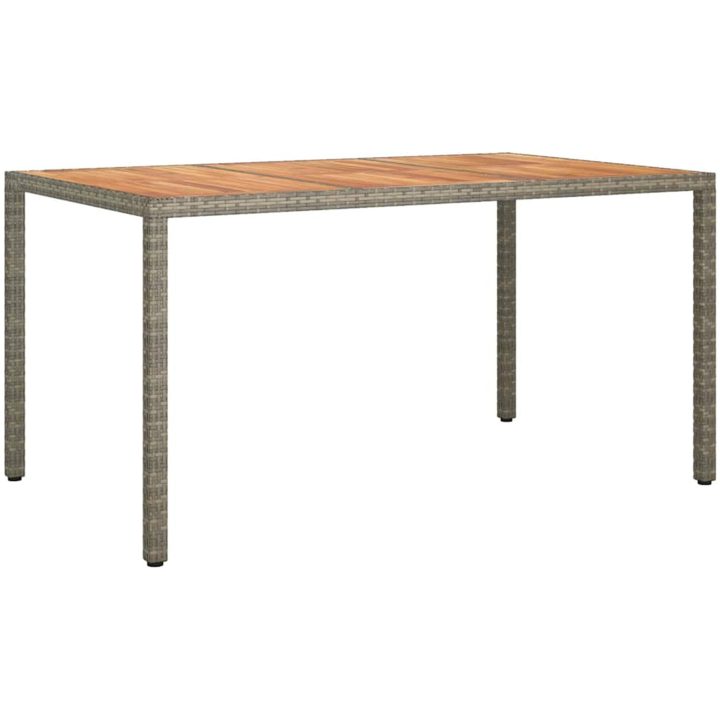 Trädgårdsmatbord Grå Konstrotting vidaXL 150 x 90 x 75 cm – bild 2