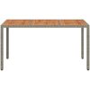 Trädgårdsmatbord Grå Konstrotting vidaXL 150 x 90 x 75 cm – miniatyr 3