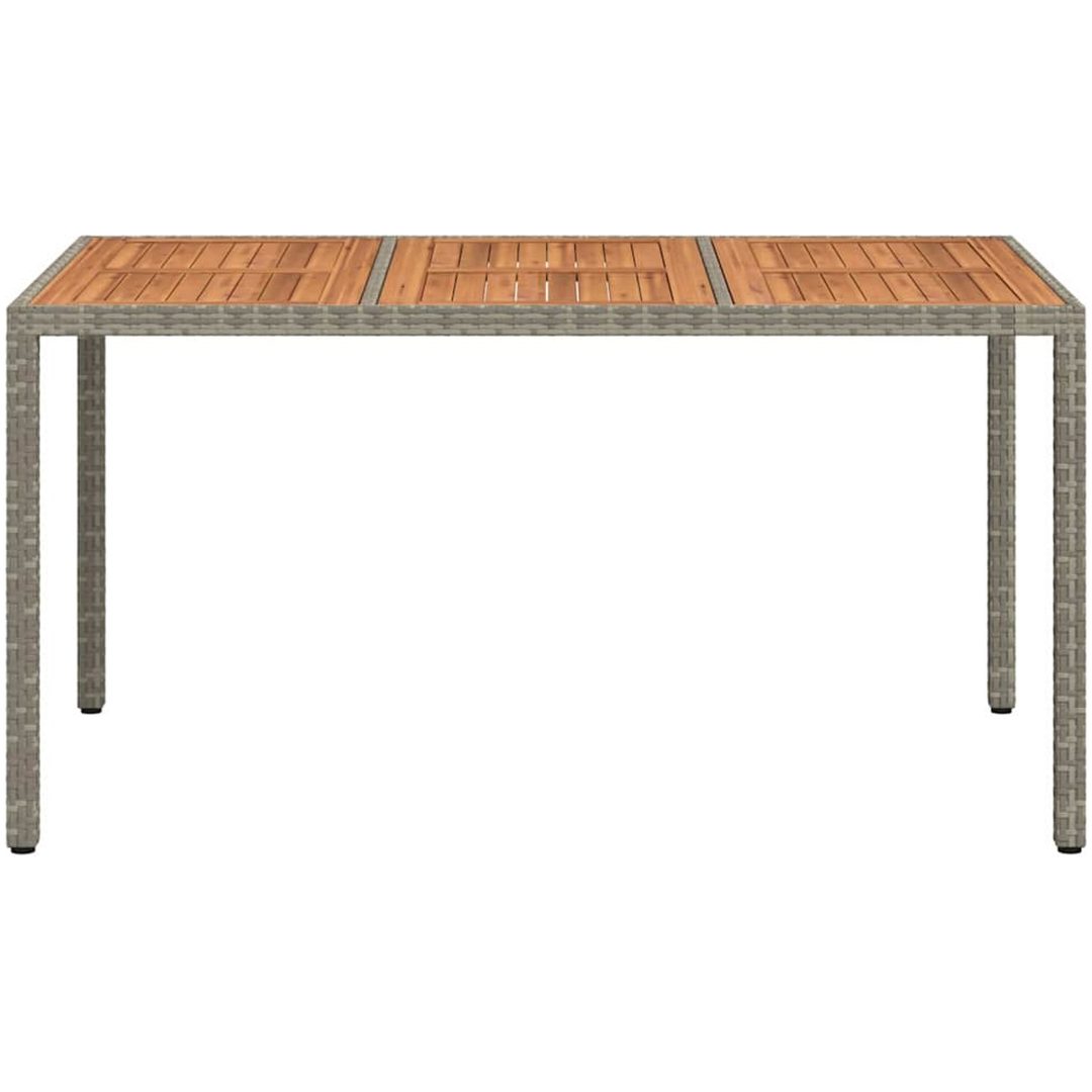 Trädgårdsmatbord Grå Konstrotting vidaXL 150 x 90 x 75 cm – bild 3