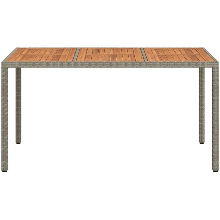 Trädgårdsmatbord Grå Konstrotting vidaXL 150 x 90 x 75 cm – bild 3