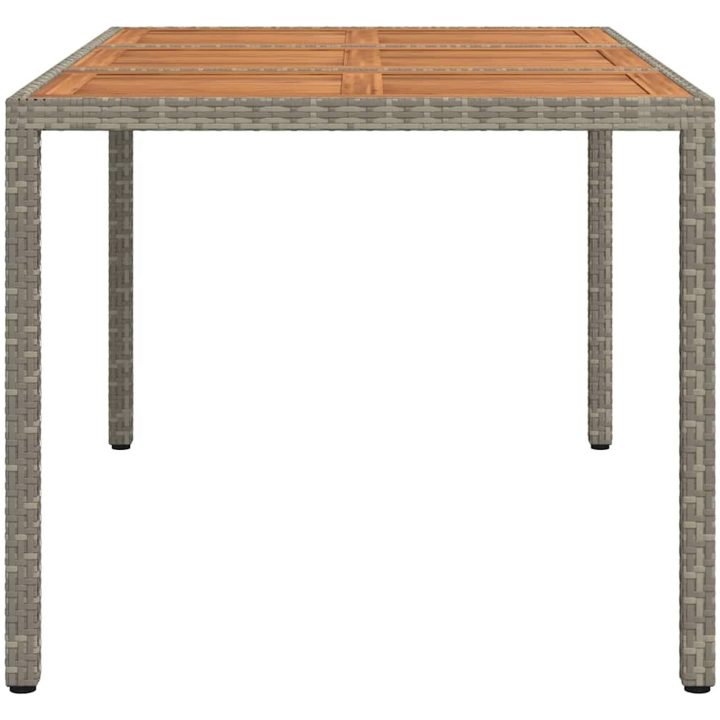 Trädgårdsmatbord Grå Konstrotting vidaXL 150 x 90 x 75 cm – bild 4