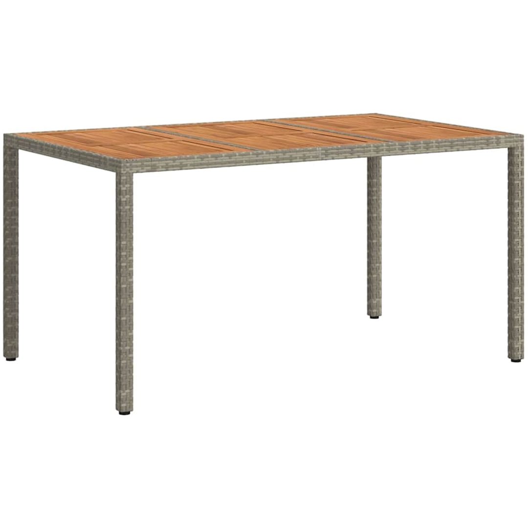 Trädgårdsmatbord Grå Konstrotting vidaXL 150 x 90 x 75 cm – bild 5