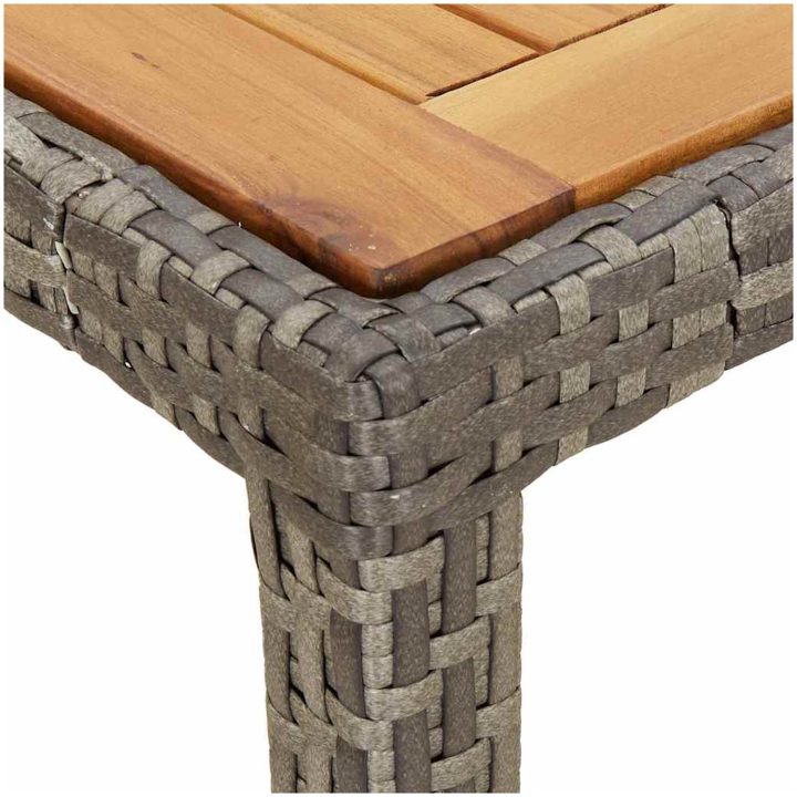 Trädgårdsmatbord Grå Konstrotting vidaXL 150 x 90 x 75 cm – bild 6