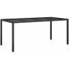 Trädgårdsmatbord Svart Poly Rattan vidaXL 190 x 90 x 75 cm – miniatyr 2