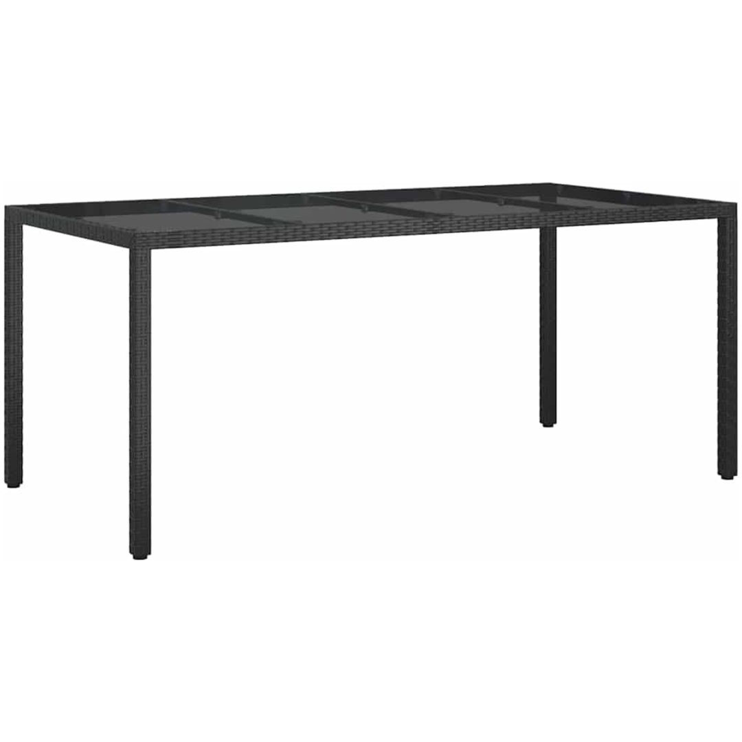 Trädgårdsmatbord Svart Poly Rattan vidaXL 190 x 90 x 75 cm – bild 2