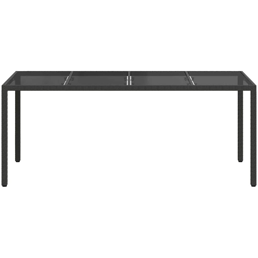 Trädgårdsmatbord Svart Poly Rattan vidaXL 190 x 90 x 75 cm – bild 3