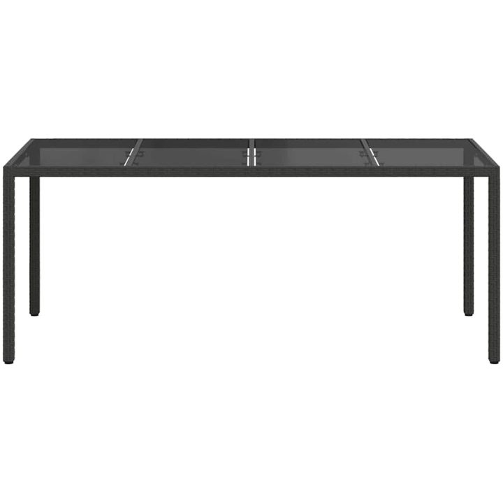 Trädgårdsmatbord Svart Poly Rattan vidaXL 190 x 90 x 75 cm – bild 3