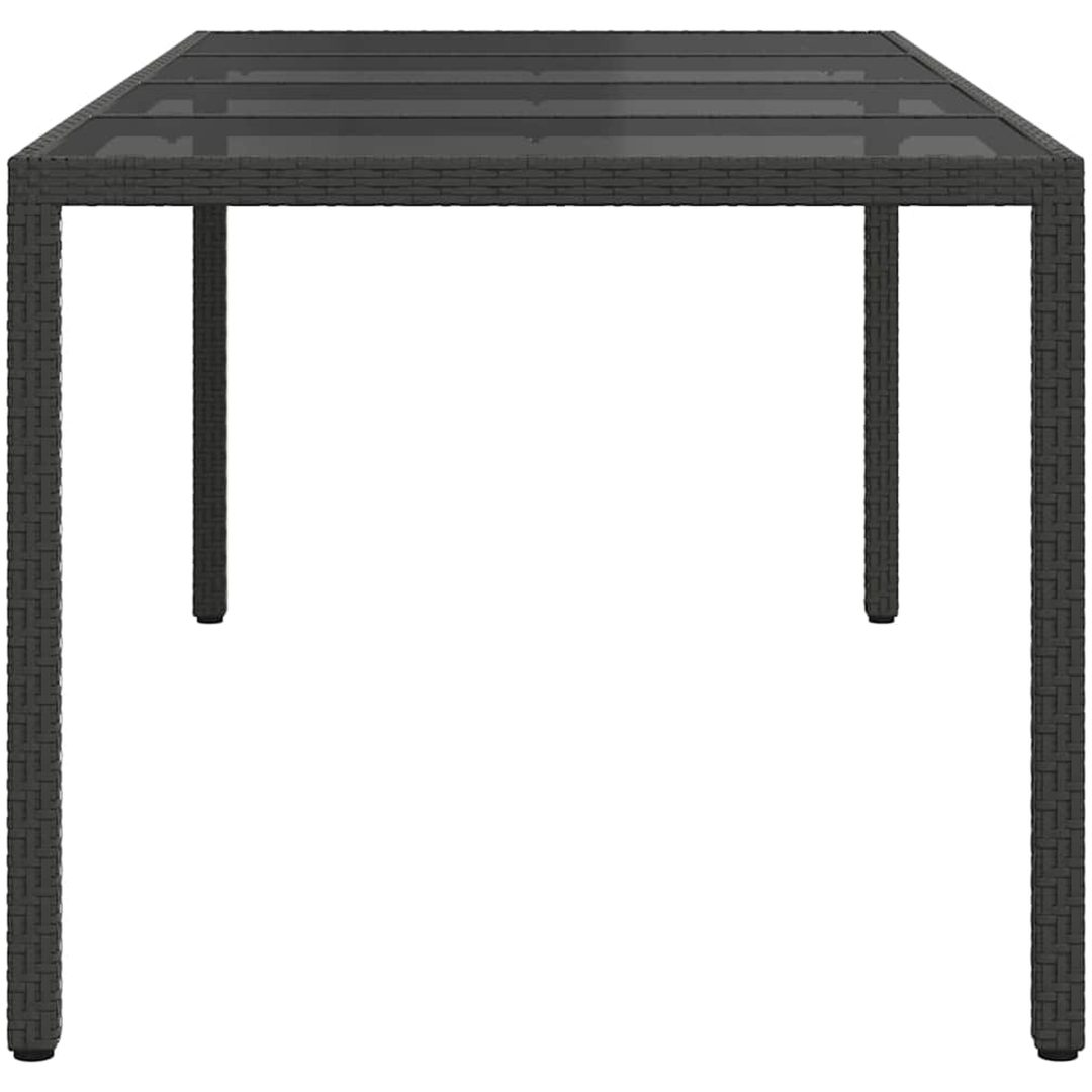 Trädgårdsmatbord Svart Poly Rattan vidaXL 190 x 90 x 75 cm – bild 4