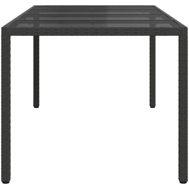 Trädgårdsmatbord Svart Poly Rattan vidaXL 190 x 90 x 75 cm – bild 4