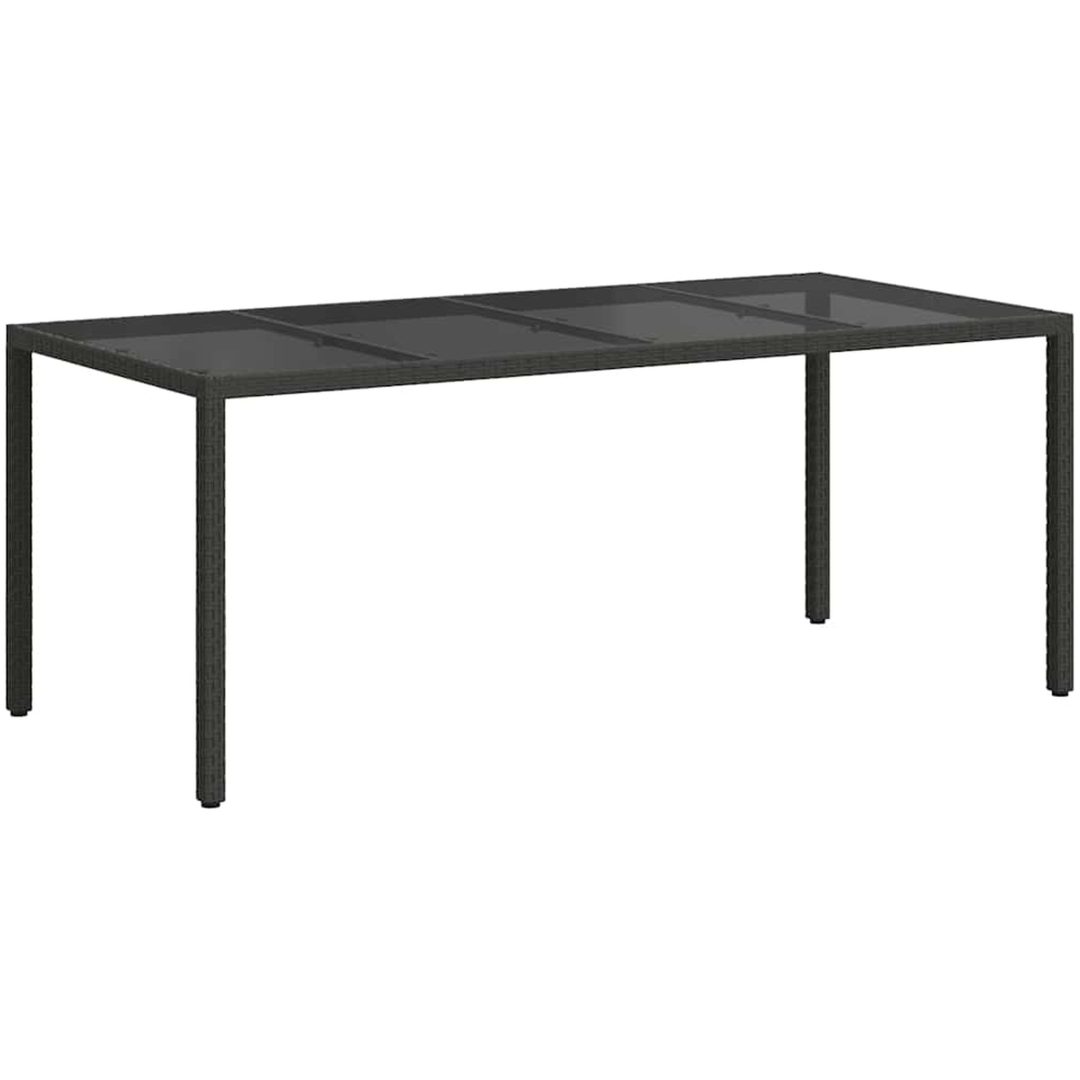 Trädgårdsmatbord Svart Poly Rattan vidaXL 190 x 90 x 75 cm – bild 5