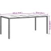 Trädgårdsmatbord Svart Poly Rattan vidaXL 190 x 90 x 75 cm – miniatyr 7