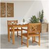 Trädgårdsmatbordset 3 pcs Ljust trä Massivt trä vidaXL Standard – miniatyr 4