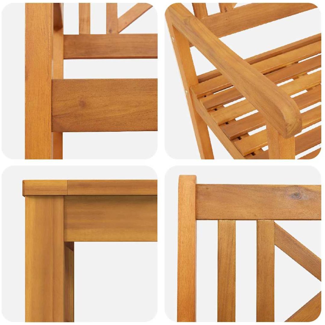 Trädgårdsmatbordset 3 pcs Ljust trä Massivt trä vidaXL Standard – bild 9