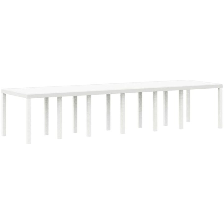 Trädgårdsmatgrupp 13 pcs Vit Plast vidaXL Stor, 12 - Sitsig – bild 4