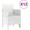 Trädgårdsmatgrupp 13 pcs Vit Plast vidaXL Stor, 12 - Sitsig – miniatyr 5