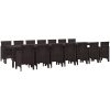 Trädgårdsmatgrupp 15 pcs Brun Rotting vidaXL Stor – miniatyr 2