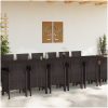 Trädgårdsmatgrupp 15 pcs Brun Rotting vidaXL Stor – miniatyr 3