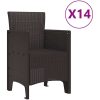 Trädgårdsmatgrupp 15 pcs Brun Rotting vidaXL Stor – miniatyr 5