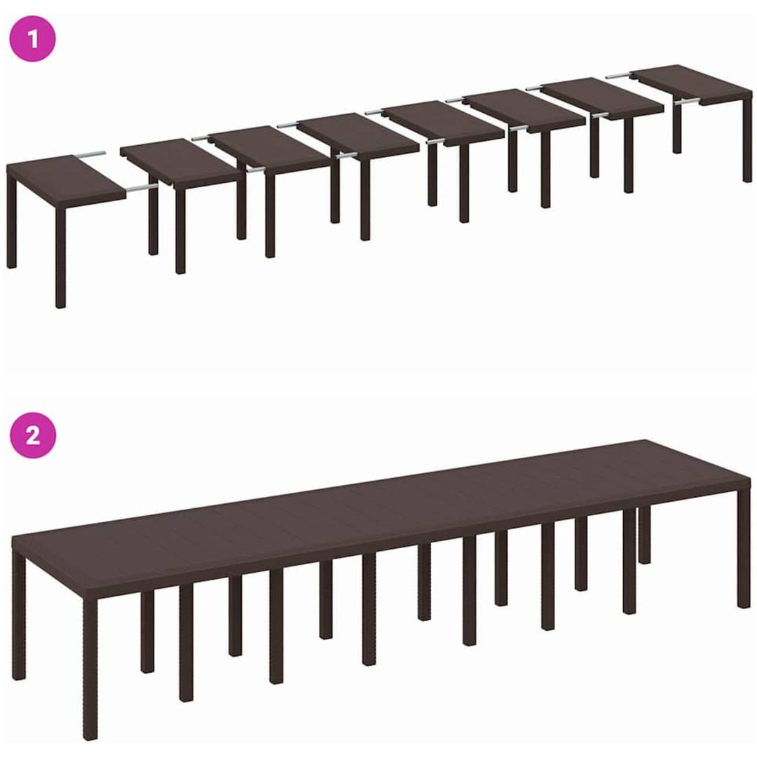Trädgårdsmatgrupp 15 pcs Brun Rotting vidaXL Stor – bild 9