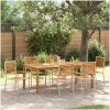 Trädgårdsmatgrupp 7 pcs Beige Trä, metall vidaXL 200 x 100 x 74 cm – miniatyr 1
