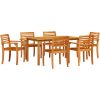Trädgårdsmatgrupp 7 pcs Brun Massivt akaciaträ vidaXL 150 x 90 x 74 cm – miniatyr 2