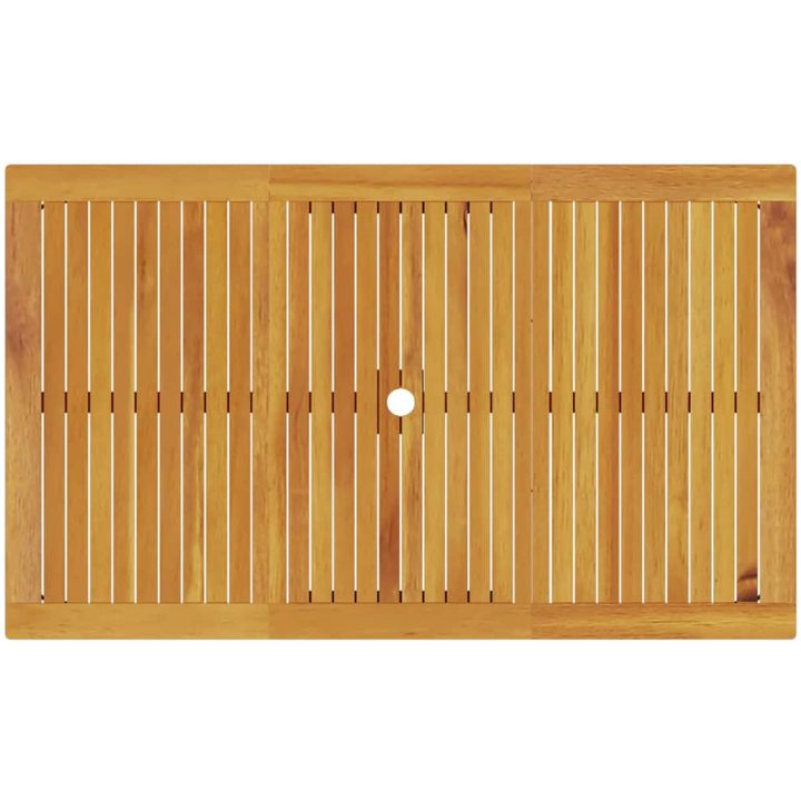 Trädgårdsmatgrupp 7 pcs Brun Massivt akaciaträ vidaXL 150 x 90 x 74 cm – bild 9