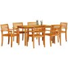 Trädgårdsmatgrupp 7 pcs Brun Solid akaciaträ vidaXL 140 x 80 x 74 cm – miniatyr 3