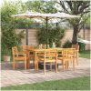 Trädgårdsmatgrupp 7 pcs Brun Solid akaciaträ vidaXL 140 x 80 x 74 cm – miniatyr 1